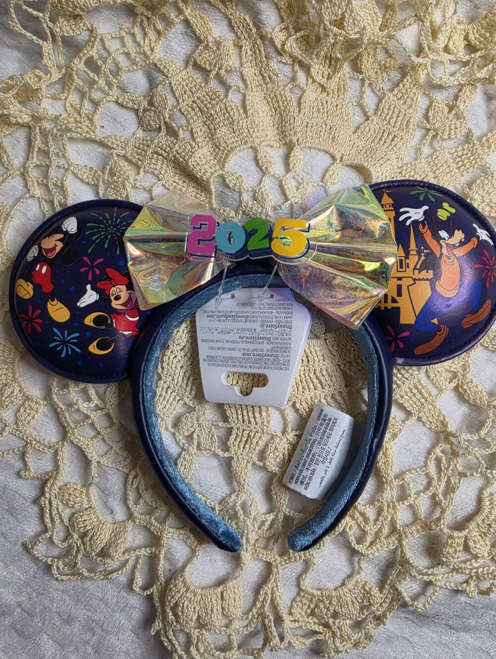 Disneyland 2025 New Years Mickey Minnie Goofy Ears Headband